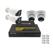 Готовый комплект IP видеонаблюдения U-VID на 2 камеры HI-88CIP3A-W на 2 камеры HI-509FIP3B-W видеорегистратор NVR N9916A-AI и коммутатор POE Switch