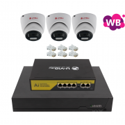 Комплект IP видеонаблюдения 3 камеры для пунктов выдачи