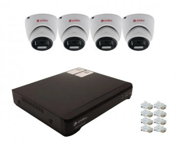Готовый комплект IP видеонаблюдения U-VID на 4 камеры HI-509FIP3B-W видеорегистратор NVR