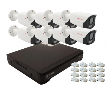 Готовый комплект IP видеонаблюдения U-VID на 8 камер HI-88CIP3A-W видеорегистратор NVR 5008A-POE 8CH