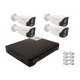 Готовый комплект IP видеонаблюдения U-VID на 4 камеры HI-88CIP3A-W видеорегистратор NVR 5004A-POE 4CH