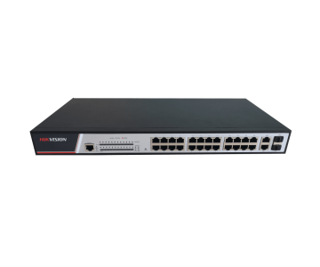 Коммутатор управляемый Hikvision DS-3E2326P 24 PoE 10/100M RJ45 2 комбо-порта (1000М Ethernet/1000M SFP)