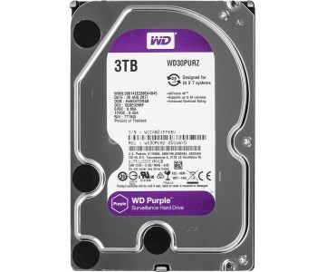 Жесткий диск SATA 3TB WD Purple WD30PURZ SATA 6Gb/s 150/150Mb 64Mb (для круглосуточной работы в системах безопасности)